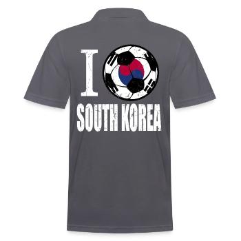 Südkorea Fußball - Männer Poloshirt - Anthrazit - Hinten - Nico (186cm)