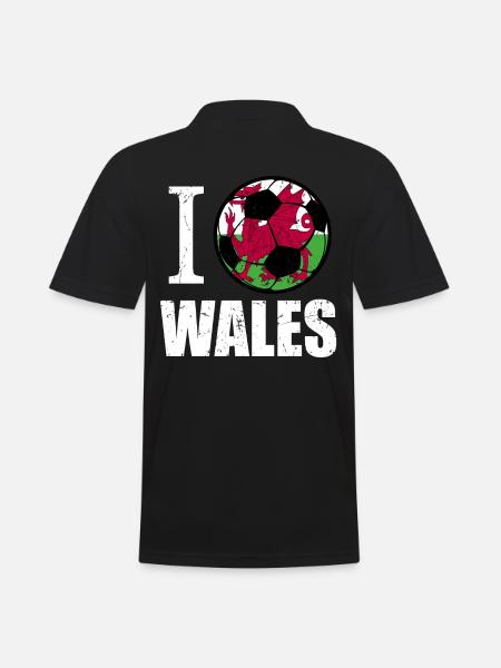 Wales Football - Men's Polo Shirt - black
