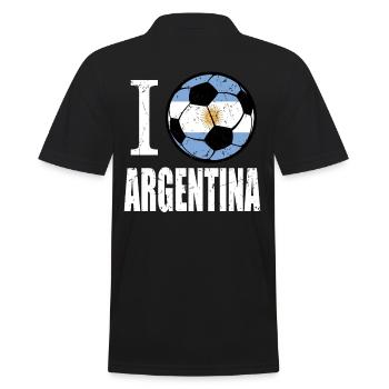 ARGENTINIEN Fußball - Männer Poloshirt - Schwarz - Hinten - Kai (181cm)