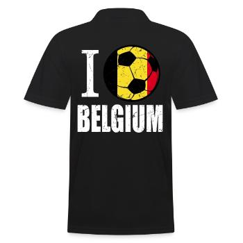 Belgium Football - Men's Polo Shirt - black - Back - Kai (181cm)