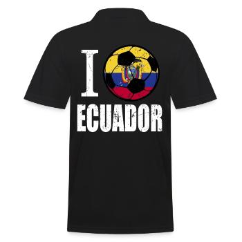 Ecuador Fußball - Männer Poloshirt - Schwarz - Hinten - Kai (181cm)