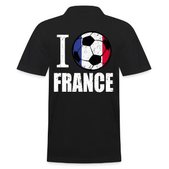 Frankreich Fußball - Männer Poloshirt - Schwarz - Hinten - Kai (181cm)