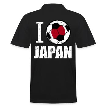 Japan Football - Men's Polo Shirt - black - Back - Kai (181cm)