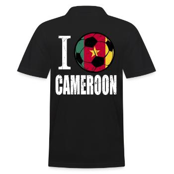 Cameroon Football - Men's Polo Shirt - black - Back - Kai (181cm)