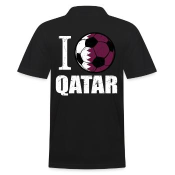 Qatar Football - Men's Polo Shirt - black - Back - Kai (181cm)