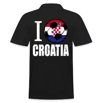 Croatia Football - Men's Polo Shirt - black - Back - Kai (181cm)