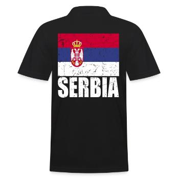 Drapeau de la Serbie - Polo Homme - noir - Dos - Kai (181cm)
