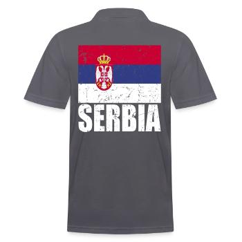 Drapeau de la Serbie - Polo Homme - charbon - Dos - Nico (186cm)