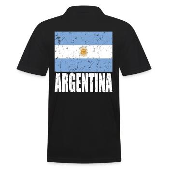 ARGENTINIEN Fahne - Männer Poloshirt - Schwarz - Hinten - Kai (181cm)