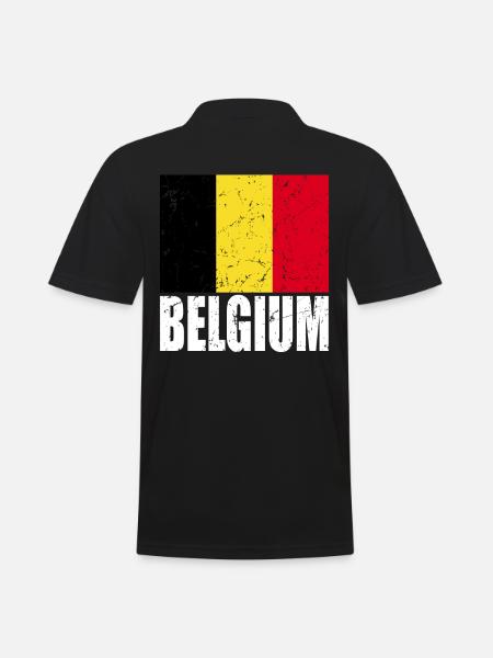 Belgium Flag - Men's Polo Shirt - black