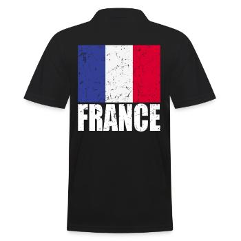 Frankreich Fahne - Männer Poloshirt - Schwarz - Hinten - Kai (181cm)