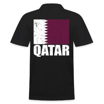 Qatar Flag - Men's Polo Shirt - black - Back - Kai (181cm)
