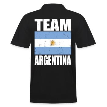 Team ARGENTINIEN Fußball - Männer Poloshirt - Schwarz - Hinten - Kai (181cm)