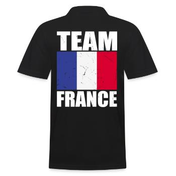 Team Frankreich Fußball - Männer Poloshirt - Schwarz - Hinten - Kai (181cm)