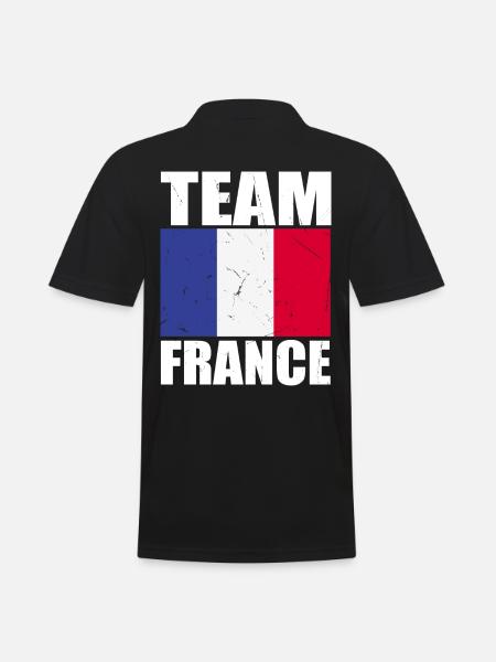 Team Frankreich Fußball - Männer Poloshirt - Schwarz