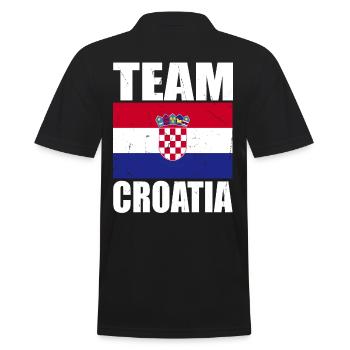 Team Croatia Football - Men's Polo Shirt - black - Back - Kai (181cm)