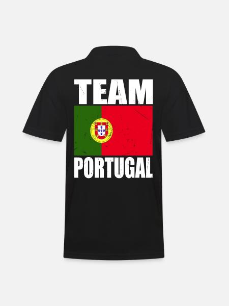 Team Portugal Fußball - Männer Poloshirt - Schwarz