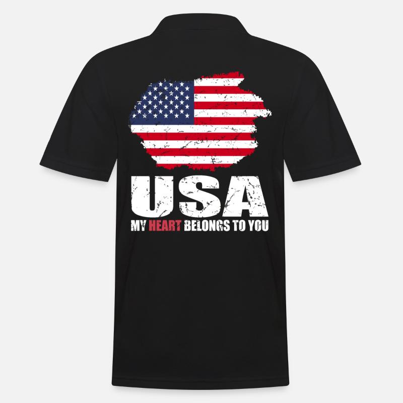 Drapeau de cerf - Polo Homme - noir