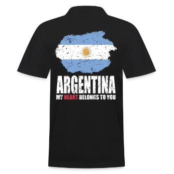 ARGENTINIEN Fahne - Männer Poloshirt - Schwarz - Hinten - Kai (181cm)