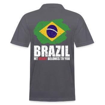 Drapeau du Brésil - Polo Homme - charbon - Dos - Nico (186cm)