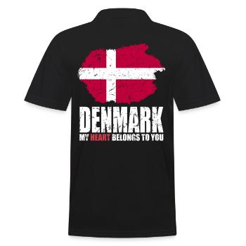 Drapeau du Danemark - Polo Homme - noir - Dos - Kai (181cm)