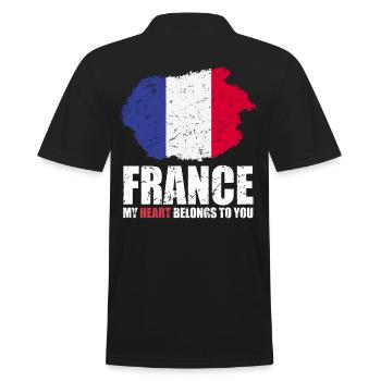 Frankreich Fahne - Männer Poloshirt - Schwarz - Hinten - Kai (181cm)