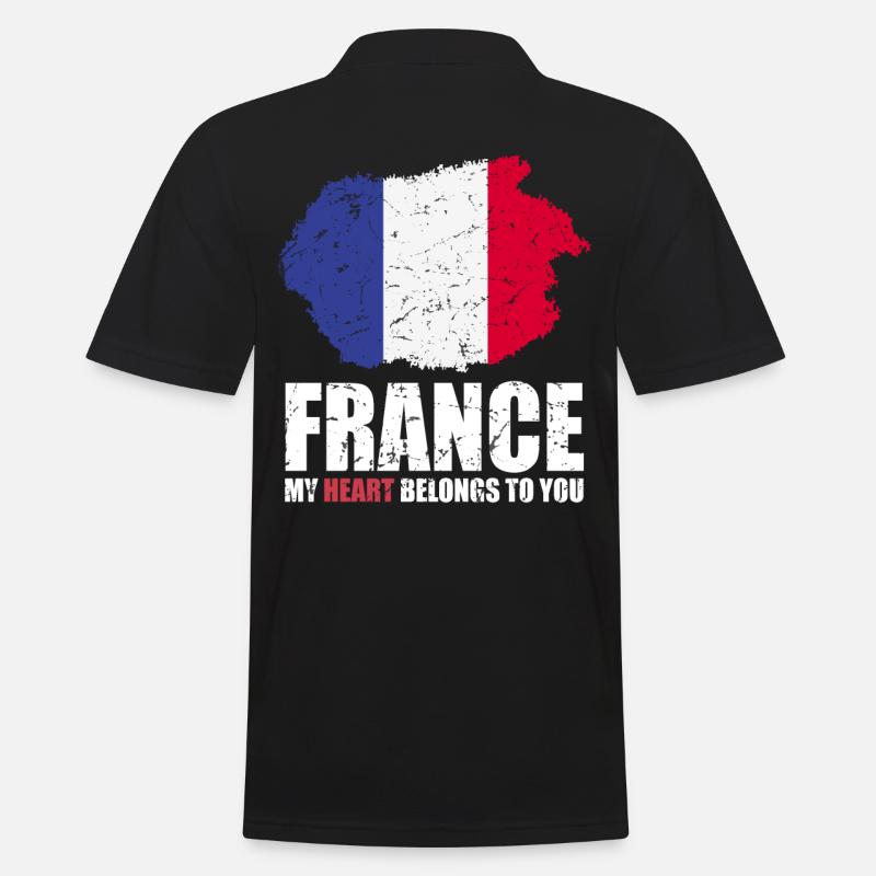 Frankreich Fahne - Männer Poloshirt - Schwarz
