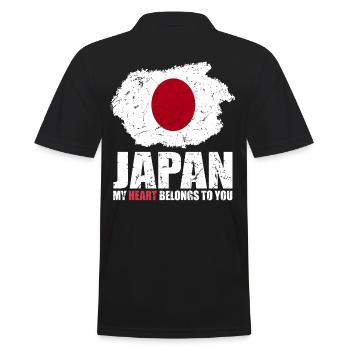 Japan Flag - Men's Polo Shirt - black - Back - Kai (181cm)