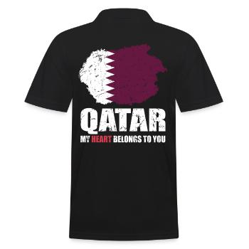 Qatar Flag - Men's Polo Shirt - black - Back - Kai (181cm)