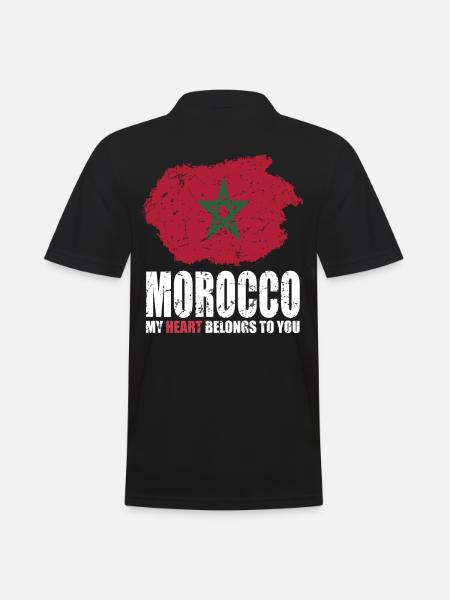 Morocco Flag - Men's Polo Shirt - black