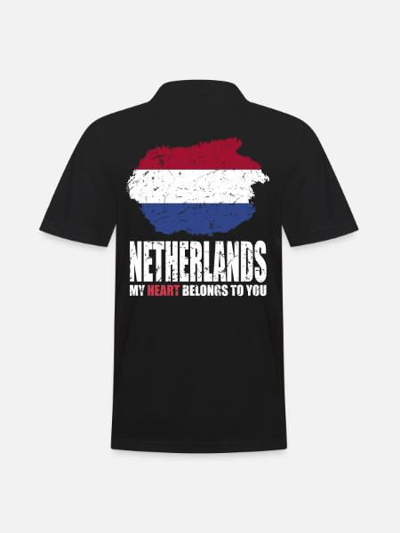Netherlands flag - Men's Polo Shirt - black