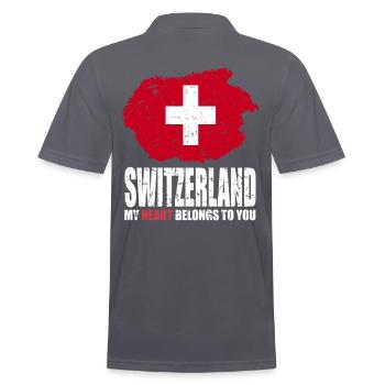Drapeau de la Suisse - Polo Homme - charbon - Dos - Nico (186cm)