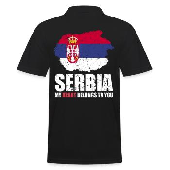 Drapeau de la Serbie - Polo Homme - noir - Dos - Kai (181cm)