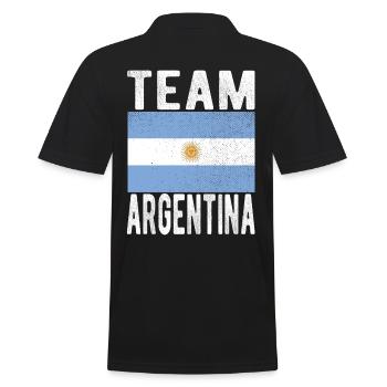 ARGENTINIEN Fahne - Männer Poloshirt - Schwarz - Hinten - Kai (181cm)