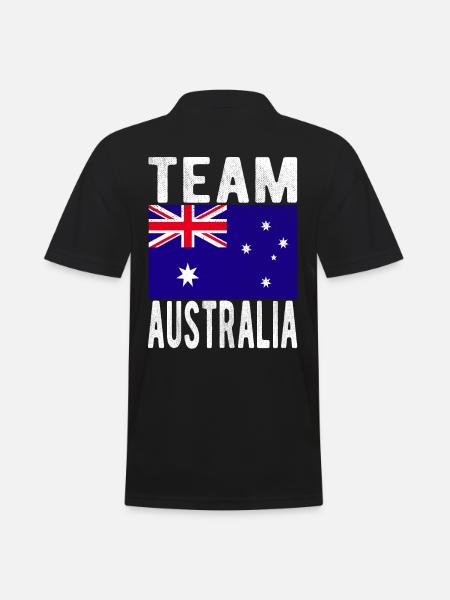 Australia Flag - Men's Polo Shirt - black