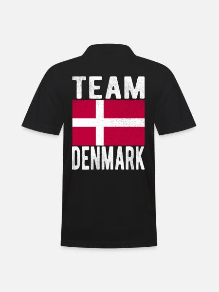 Denmark Flag - Men's Polo Shirt - black