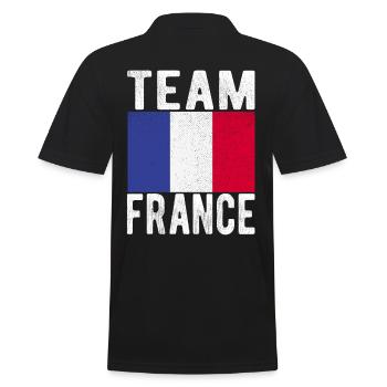 Frankreich Fahne - Männer Poloshirt - Schwarz - Hinten - Kai (181cm)