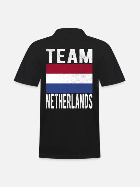 Netherlands flag - Men's Polo Shirt - black