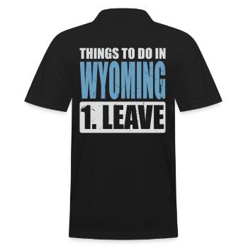 Wyoming Meme - Männer Poloshirt - Schwarz - Hinten - Kai (181cm)