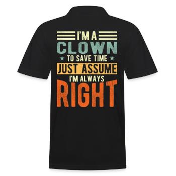 Clown - Polo Homme - noir - Dos - Kai (181cm)