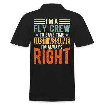 Fly Crew - Men's Polo Shirt - black - Back - Kai (181cm)