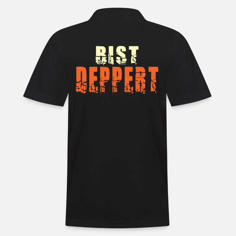 Bist Deppert - Männer Poloshirt - Schwarz