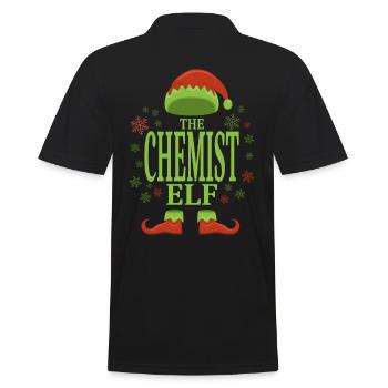Chemist Christmas Elf - Men's Polo Shirt - black - Back - Kai (181cm)
