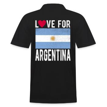 ARGENTINIEN Fahne - Männer Poloshirt - Schwarz - Hinten - Kai (181cm)