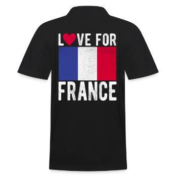 Frankreich Fahne - Männer Poloshirt - Schwarz - Hinten - Kai (181cm)