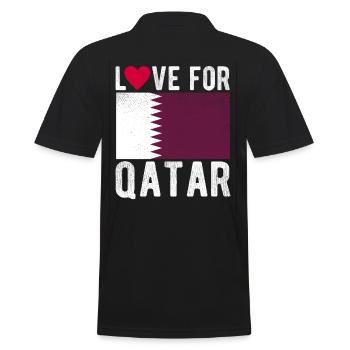 Qatar Flag - Men's Polo Shirt - black - Back - Kai (181cm)