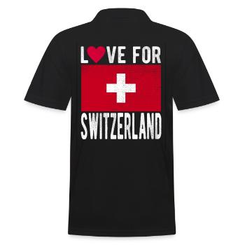 Drapeau de la Suisse - Polo Homme - noir - Dos - Kai (181cm)