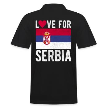 Drapeau de la Serbie - Polo Homme - noir - Dos - Kai (181cm)
