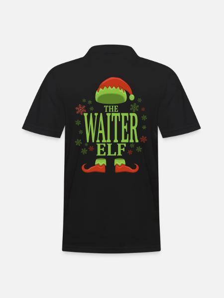 Waiter Christmas Elf - Men's Polo Shirt - black