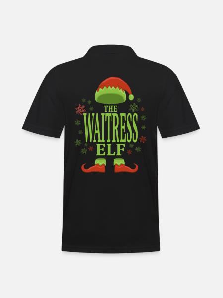 Waitress Christmas Elf - Men's Polo Shirt - black